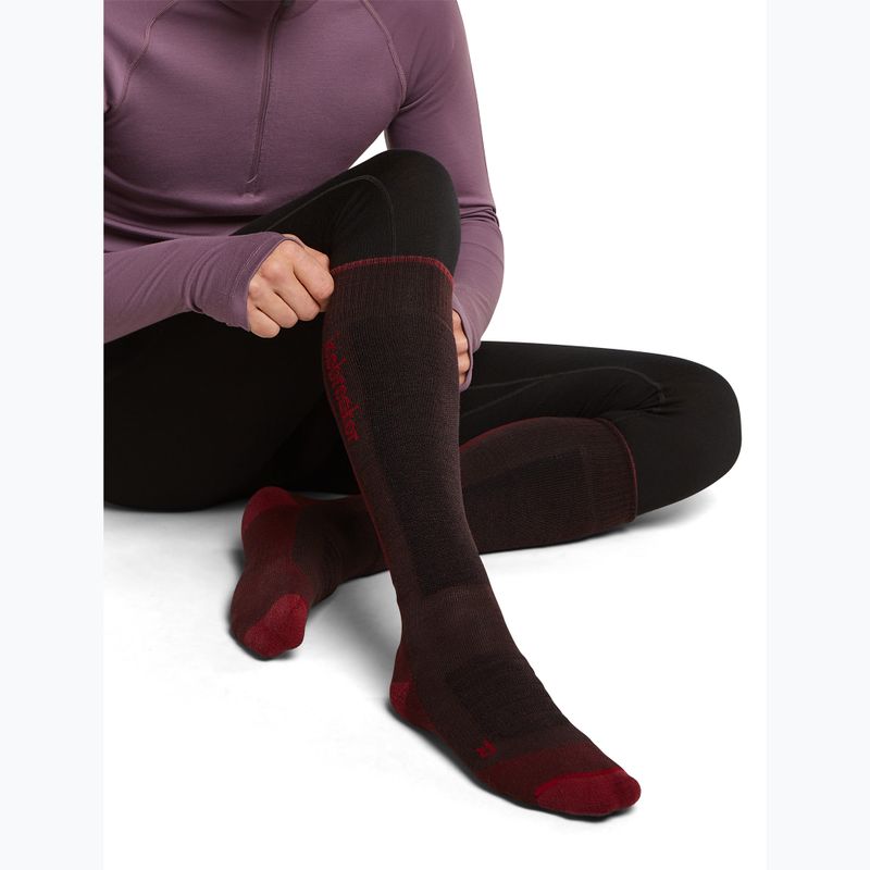 Calze da sci da uomo icebreaker Merino Ski+ Medium OTC bittersweet/port/black 4