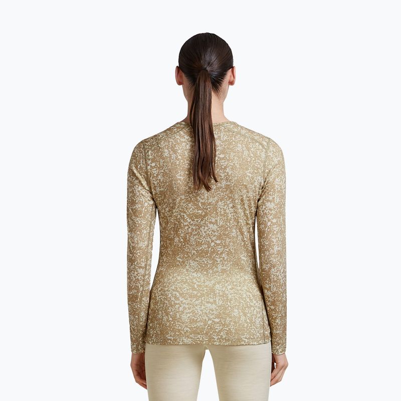 Longsleeve da donna icebreaker Merino 200 Oasis Crewe Moss Bloom cumin/undyed/aop 3
