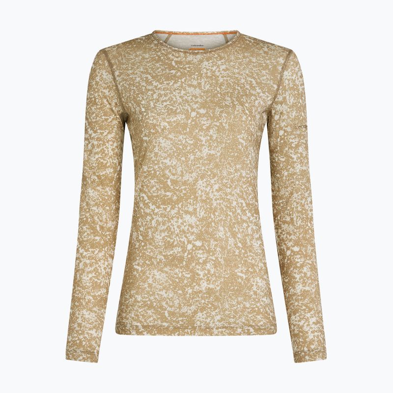 Longsleeve da donna icebreaker Merino 200 Oasis Crewe Moss Bloom cumin/undyed/aop 7