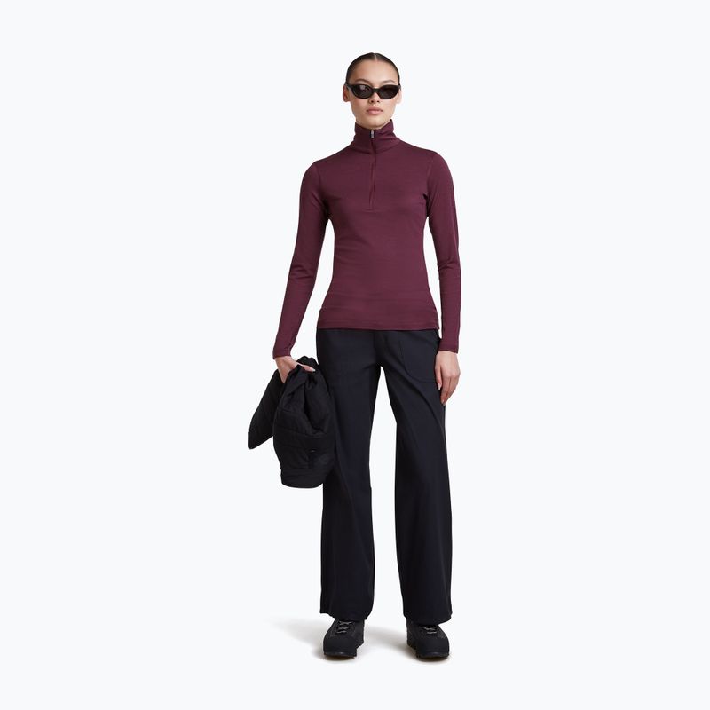 Felpa termica donna Icebreaker 200 Oasis Crewe Dark Berry 2