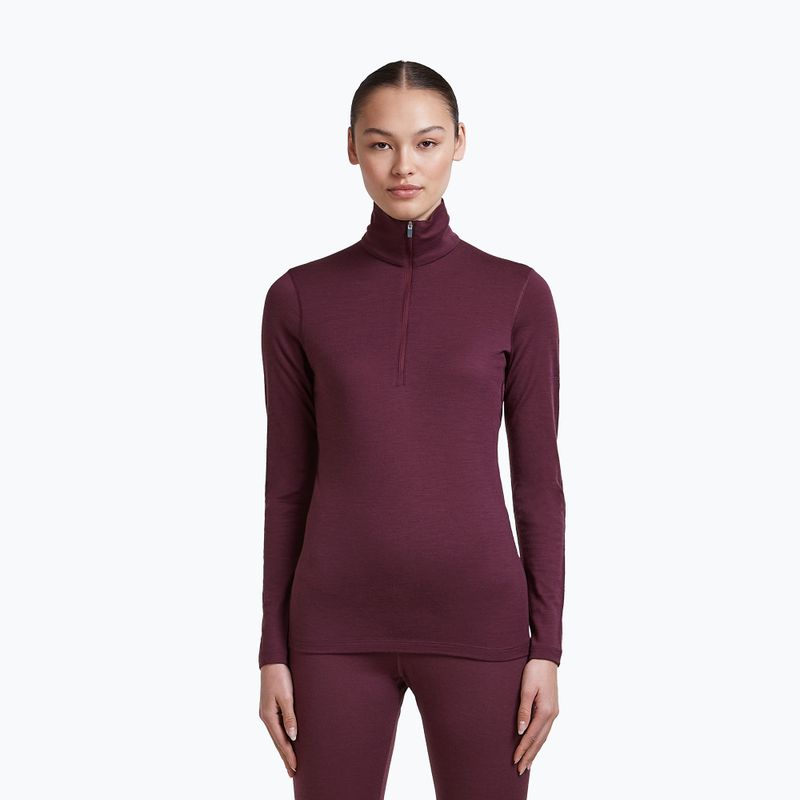 Felpa termica donna Icebreaker 200 Oasis LS Half Zip dark berry