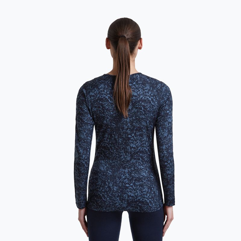 Longsleeve da donna icebreaker Merino 200 Oasis Crewe Moss Bloom navy/dawn/aop 3