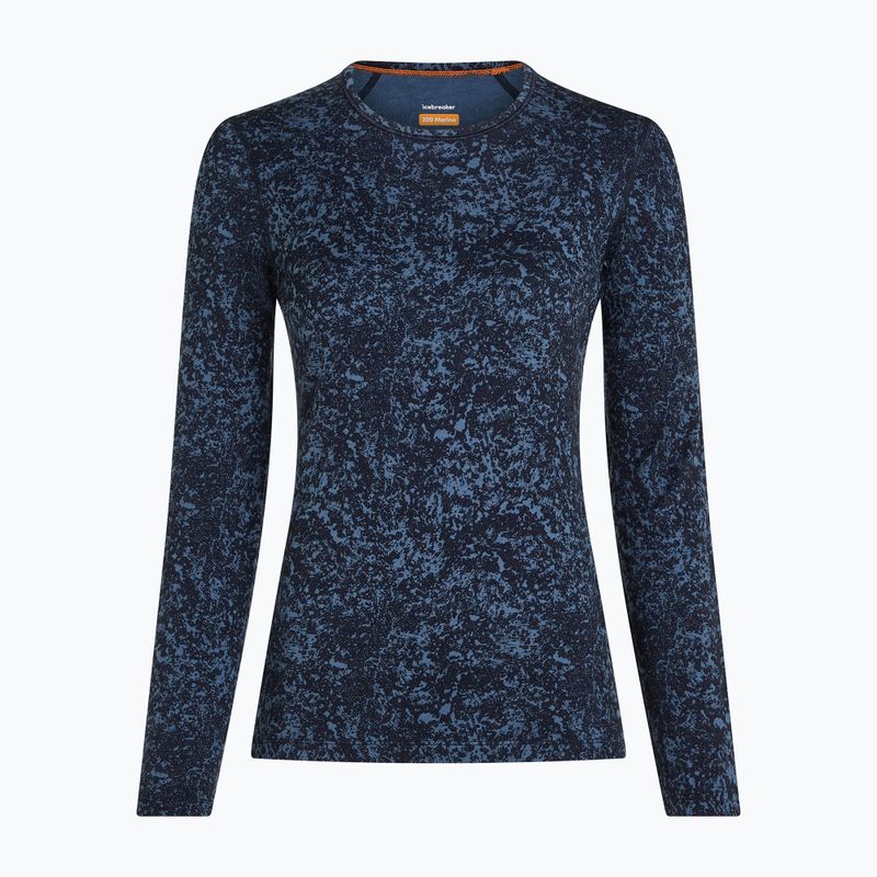 Longsleeve da donna icebreaker Merino 200 Oasis Crewe Moss Bloom navy/dawn/aop 7