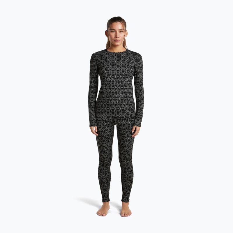 Felpa termica donna Icebreaker Merino 260 Tech Vertex Crewe Black/Snow 2