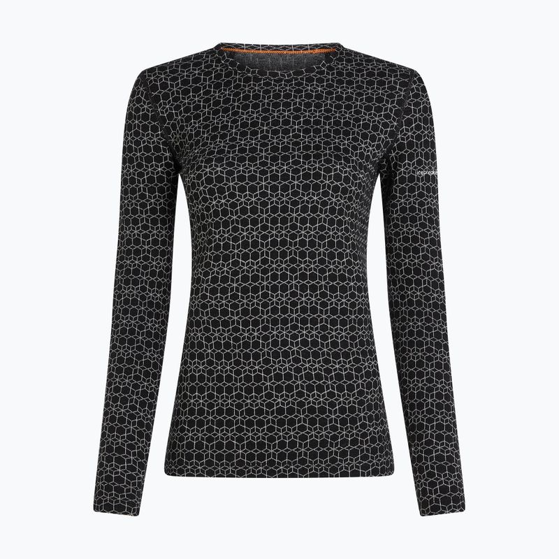 Felpa termica donna Icebreaker Merino 260 Tech Vertex Crewe Black/Snow 5