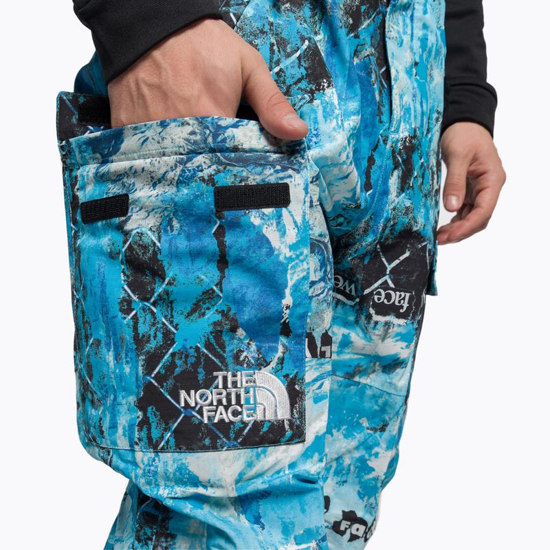 Pantaloni da snowboard da uomo The North Face Printed Dragline Bib norse blue 9