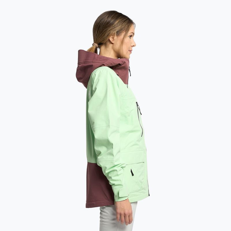 Giacca da snowboard da donna The North Face Dragline verde patina/zenzero selvatico 3