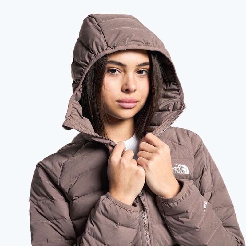 Piumino da donna The North Face Belleview Stretch Down Hoodie grigio intenso 4