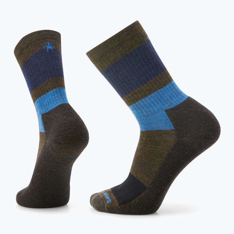 Calzini da trekking Smartwool Everyday Blocked Stripe Crew verde-blu SW001940D11 4
