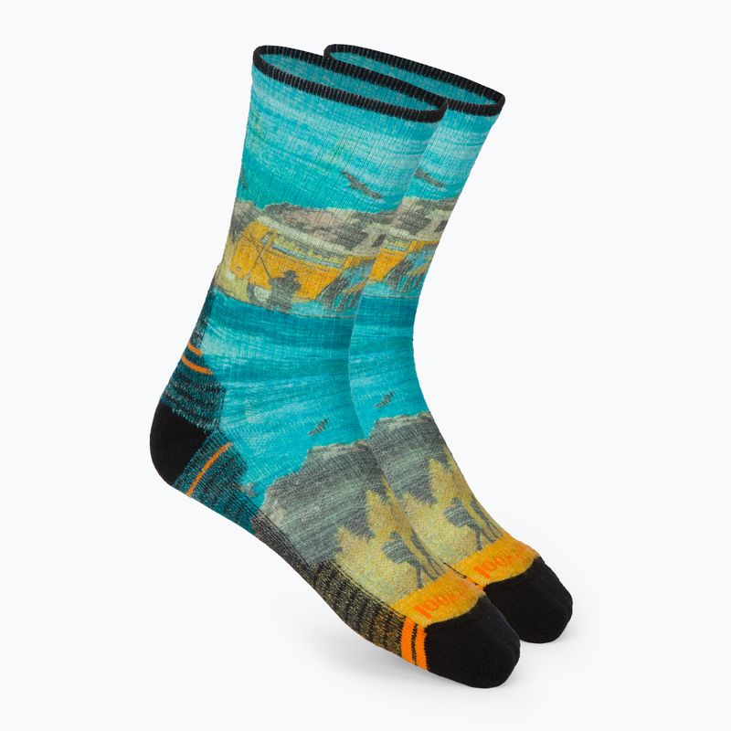 Smartwool Hike Light Cushion Great Excursion Print Calze da trekking blu/giallo SW001987150
