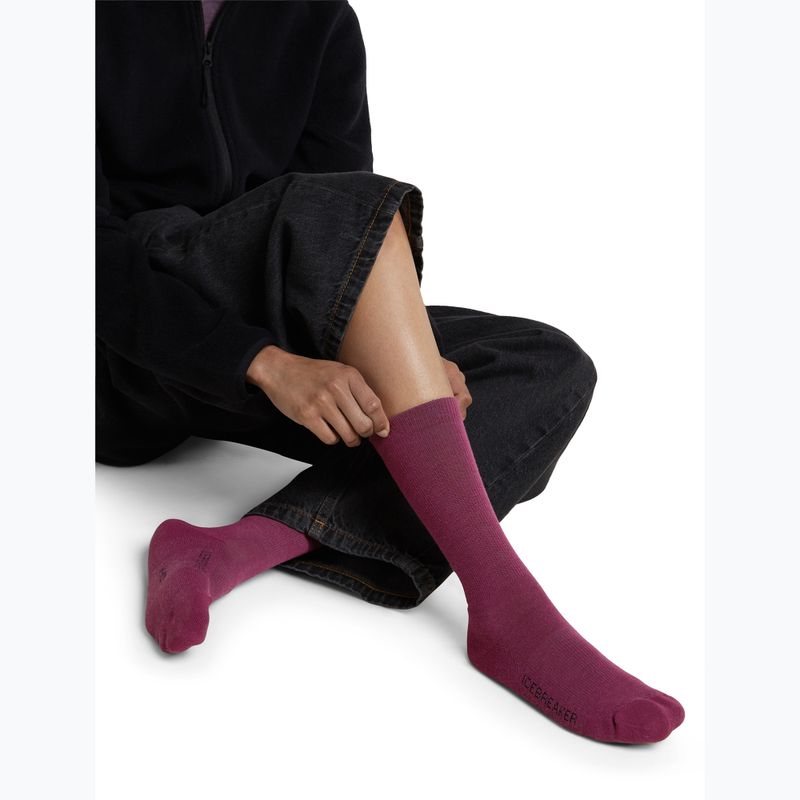 Calze da donna Icebreaker Merino Lifestyle Light Crew dark berry 4