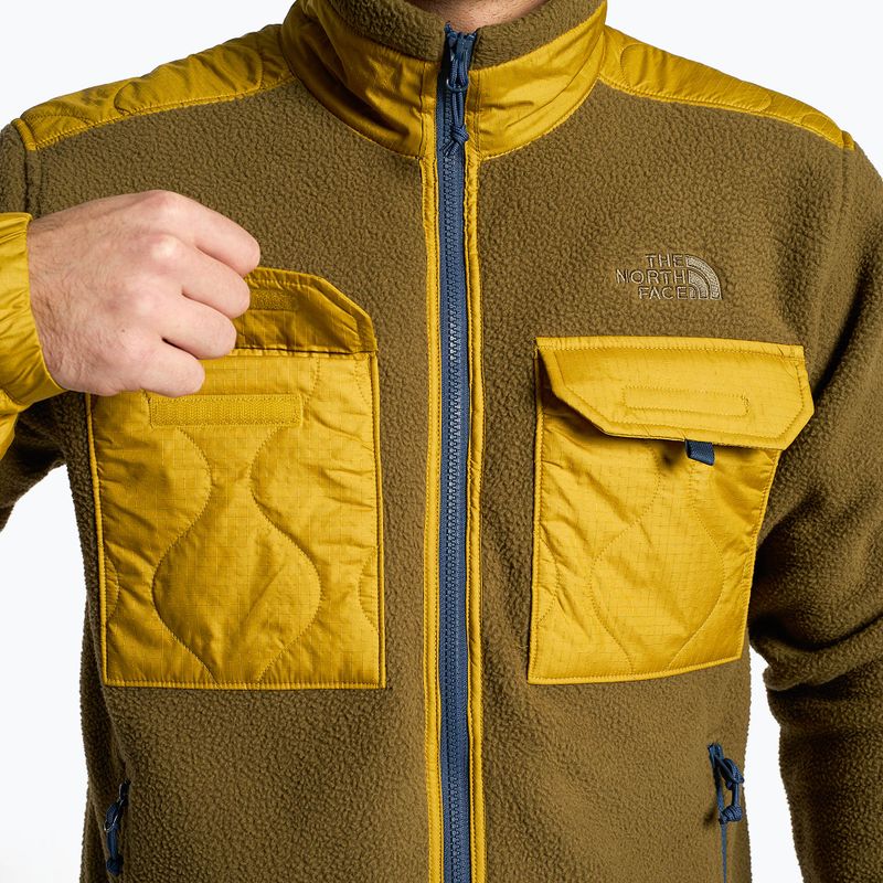 Felpa trekking da uomo The North Face Royal Arch FZ oliva militare/oro minerale/blu scuro 3