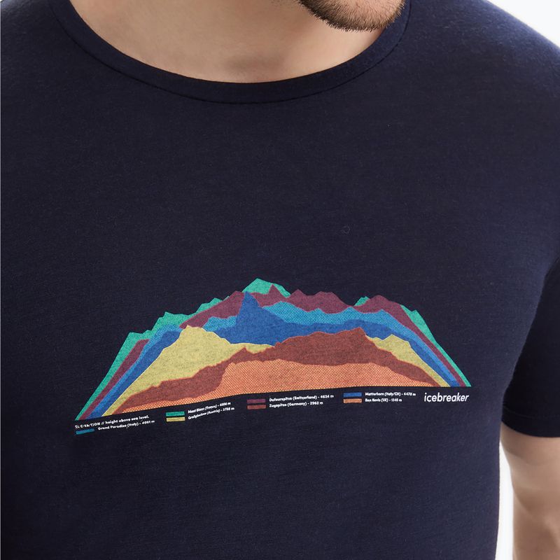 Icebreaker Tech Lite II 7 Mountain Tops Uomo Camicia da trekking midnight navy 3