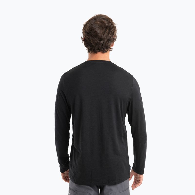 Uomo Icebreaker Merino 150 Tech Lite II Tee Alps 3D nero termico a maniche lunghe 2