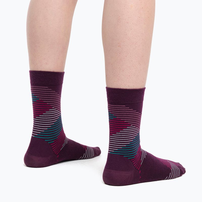 Calze da trekking Icebreaker da donna Lifestyle Fine Gauge Crew Dashes confezione 3