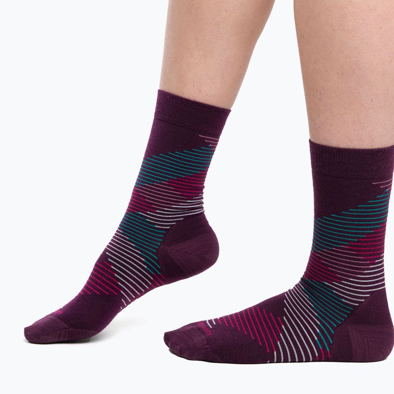 Calze da trekking Icebreaker da donna Lifestyle Fine Gauge Crew Dashes confezione 4