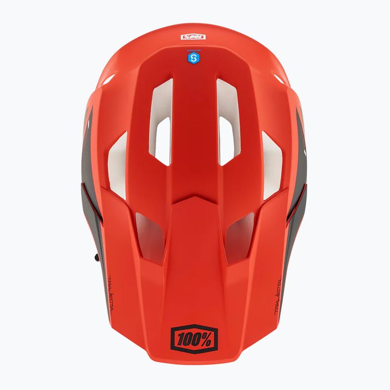 Casco bici 100% Trajecta c/Fidlock cargo rosso fluo 4