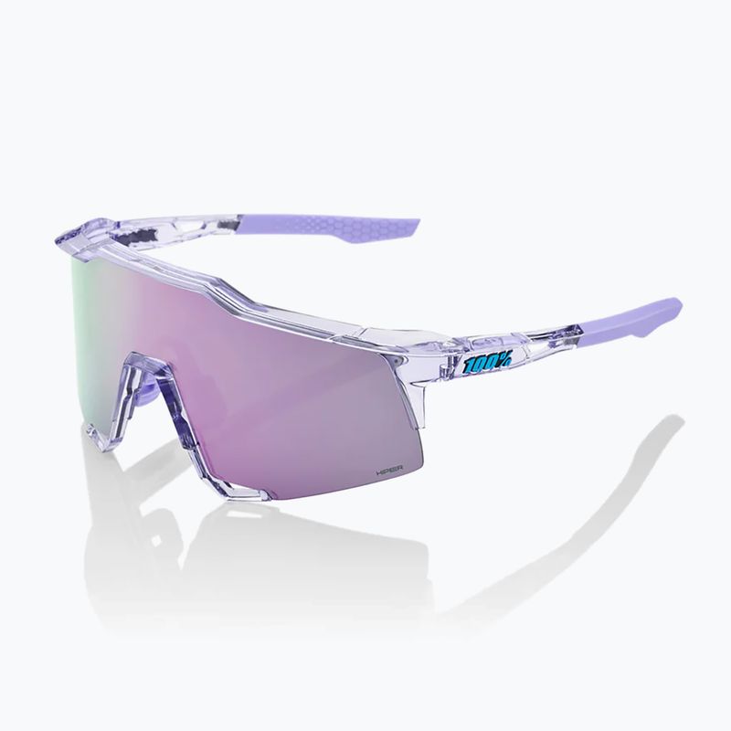 100% Speedcraft occhiali da sole lucidi traslucidi lavanda/iper lavanda a specchio