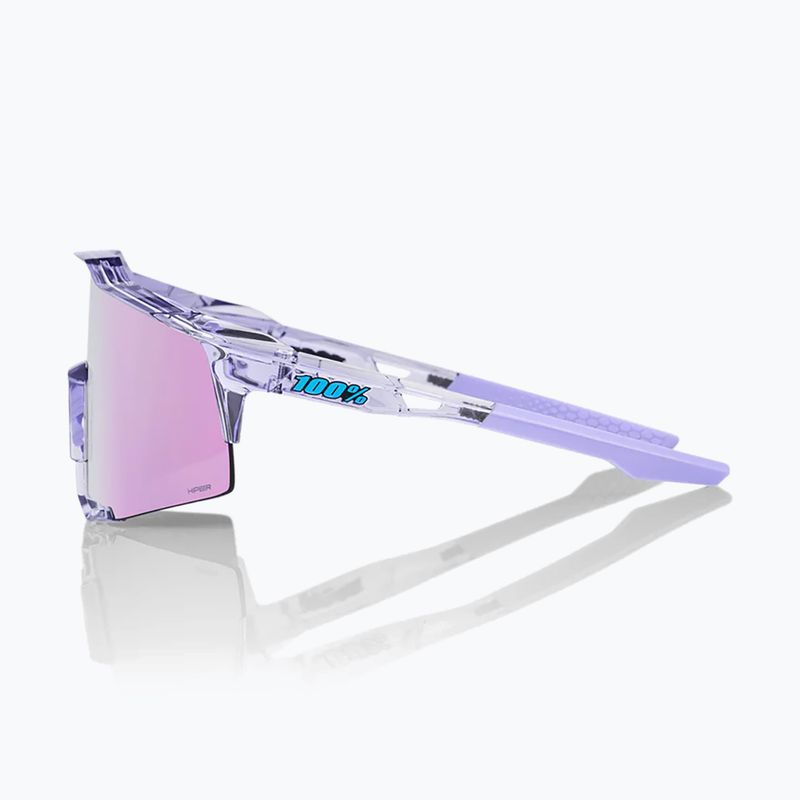 100% Speedcraft occhiali da sole lucidi traslucidi lavanda/iper lavanda a specchio 3