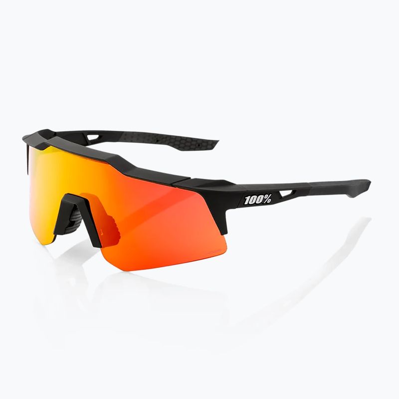 100% Speedcraft XS soft tact nero/rosso iperspecchio occhiali da sole multistrato