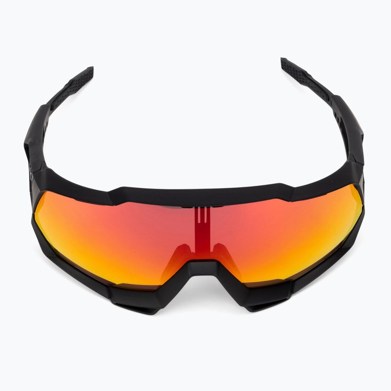 100% Speedtrap soft tact nero/rosso iperspecchio Occhiali da sole con specchio multistrato 4