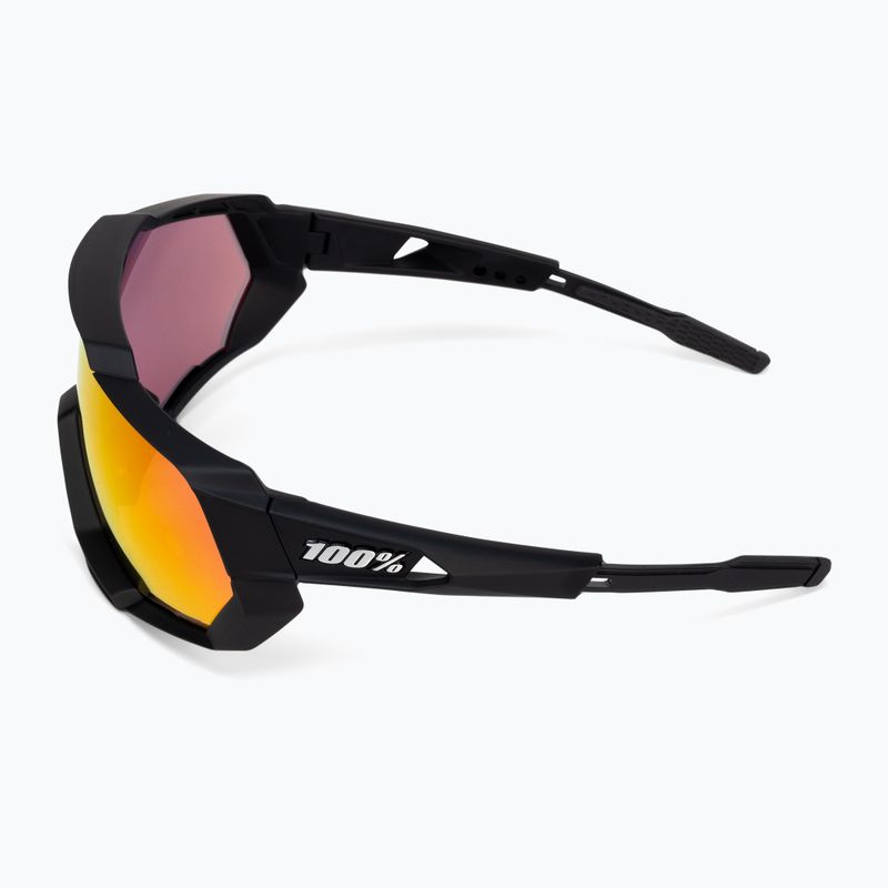 100% Speedtrap soft tact nero/rosso iperspecchio Occhiali da sole con specchio multistrato 5