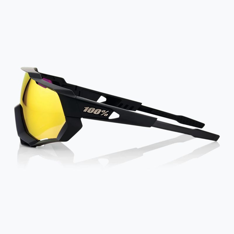 100% Speedtrap soft tact nero/rosso iperspecchio Occhiali da sole con specchio multistrato 9