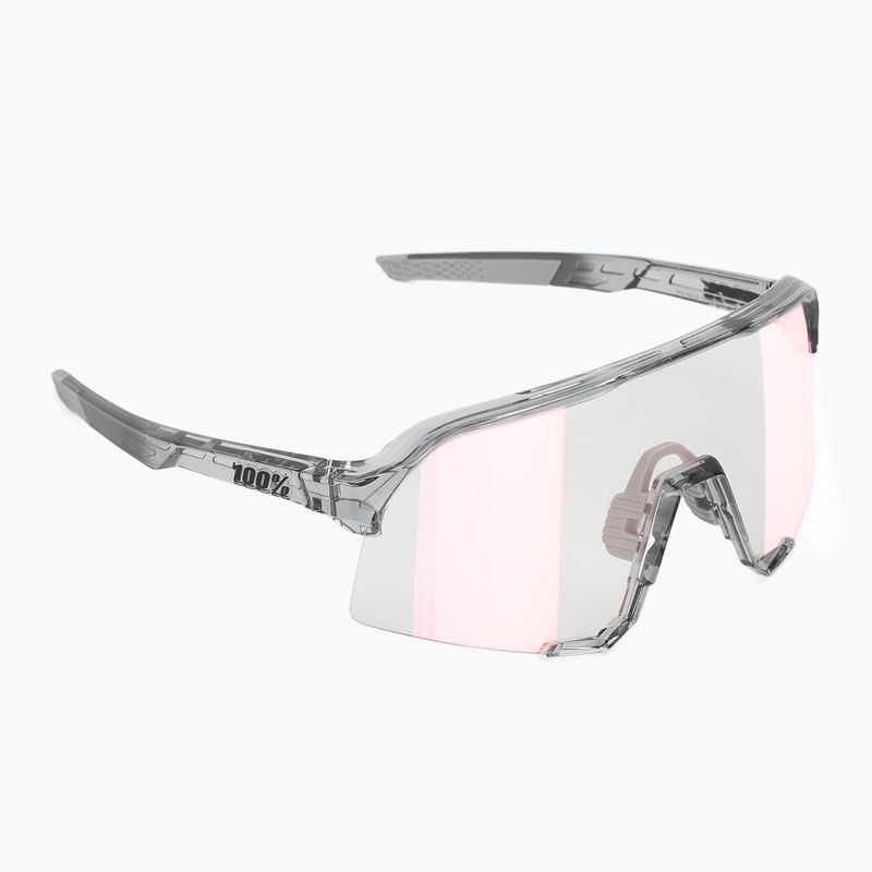 100% S3 occhiali da sole lucidi traslucidi grigio/oro rosa a specchio fotocromatico
