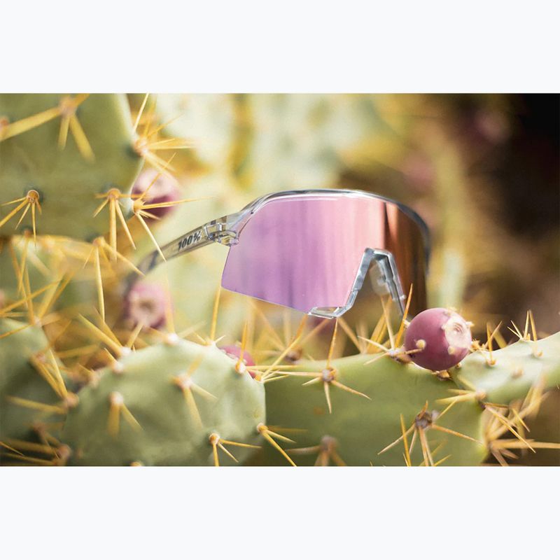 100% S3 occhiali da sole lucidi traslucidi grigio/oro rosa a specchio fotocromatico 10