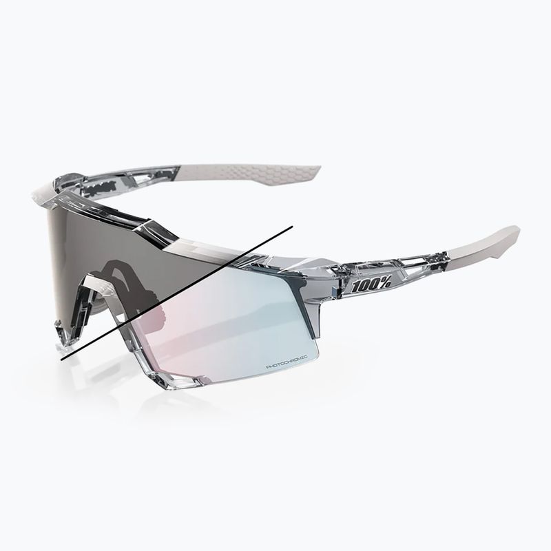 100% Occhiali da sole Speedcraft lucidi grigio traslucido/fotocromie a specchio oro rosa