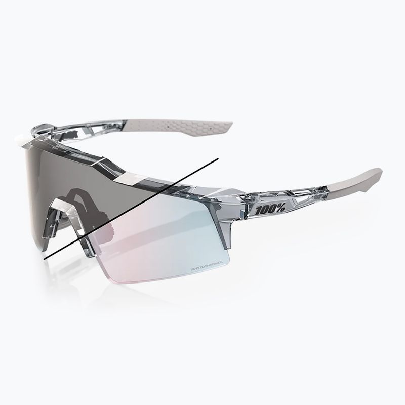 100% Speedcraft SL occhiali da sole lucidi grigio traslucido/oro rosa mirr fotochr 7