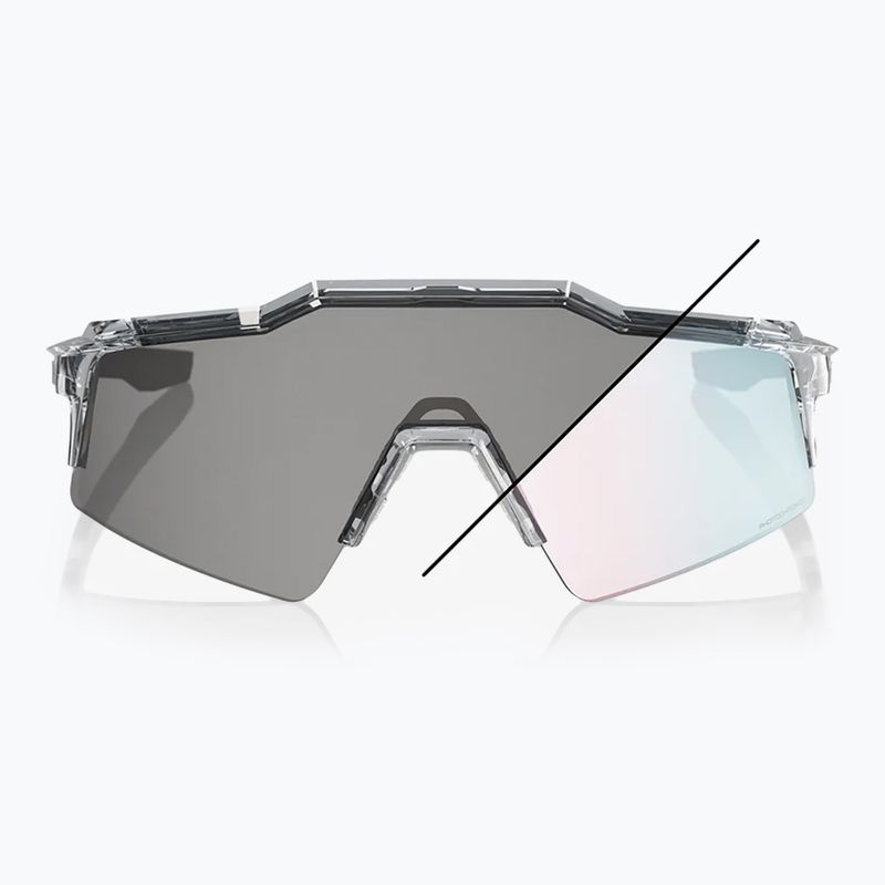 100% Speedcraft SL occhiali da sole lucidi grigio traslucido/oro rosa mirr fotochr 8