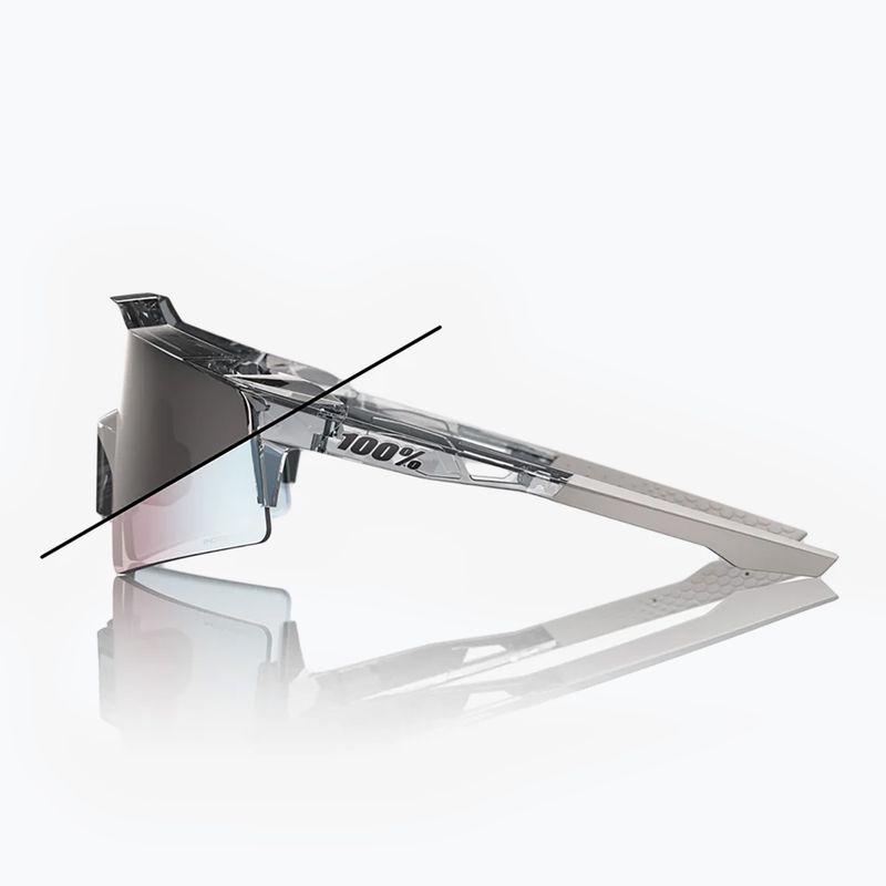 100% Speedcraft SL occhiali da sole lucidi grigio traslucido/oro rosa mirr fotochr 9
