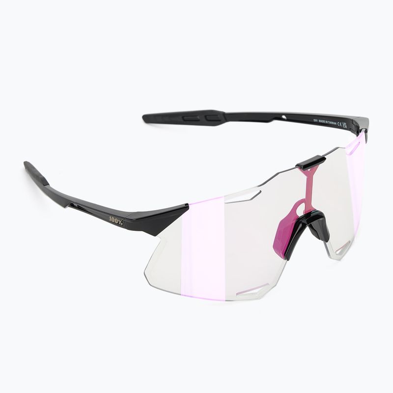 100% Hypercraft occhiali da sole nero lucido/fotocromatico a specchio viola