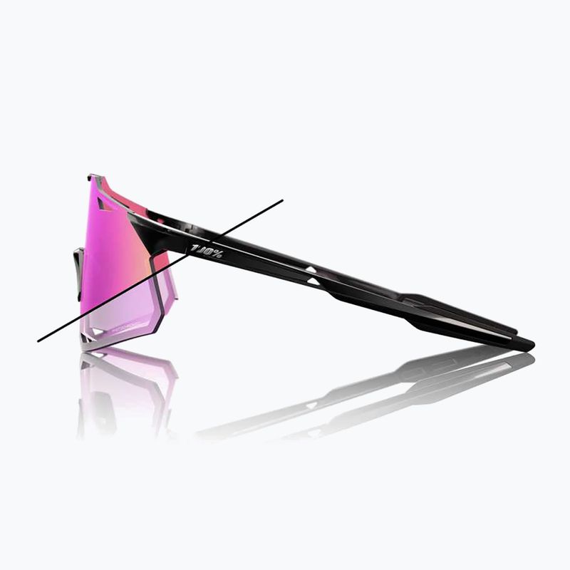 100% Hypercraft occhiali da sole nero lucido/fotocromatico a specchio viola 8