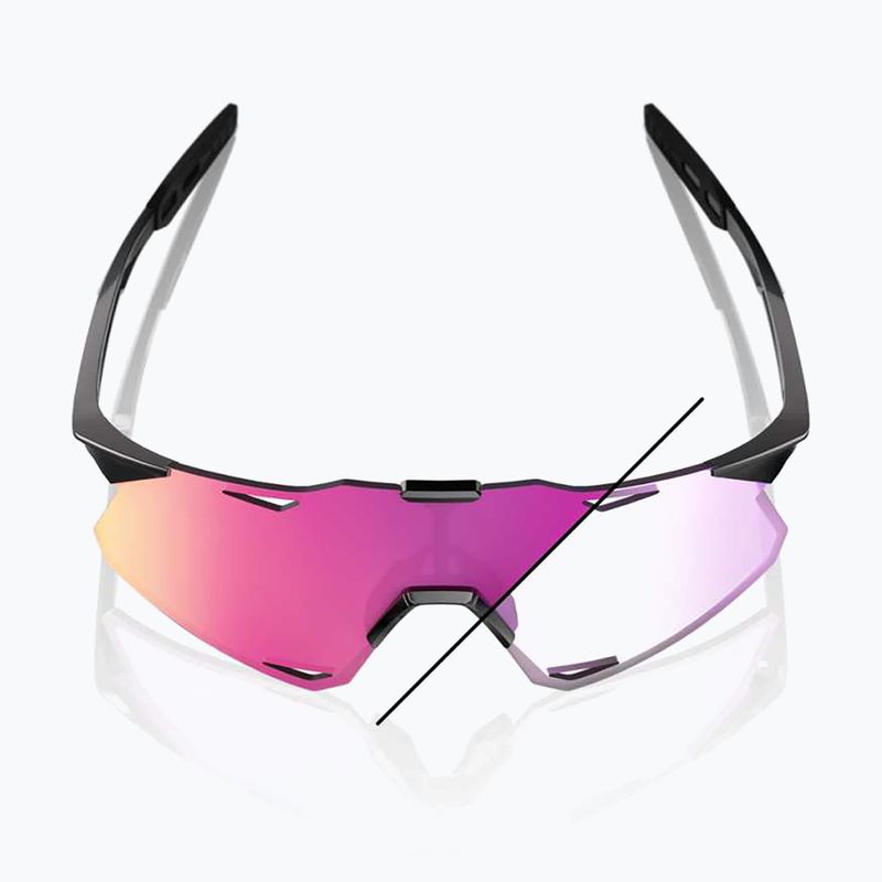 100% Hypercraft occhiali da sole nero lucido/fotocromatico a specchio viola 9