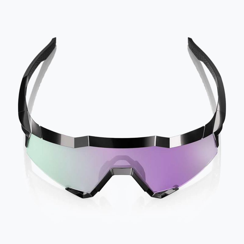100% Occhiali da sole Speedcraft nero lucido/ iper polarizzato lavanda a specchio 4