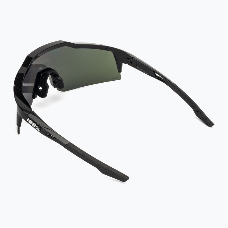 100% Speedcraft SL occhiali da sole neri lucidi/ iper polarizzati a specchio color lavanda 3