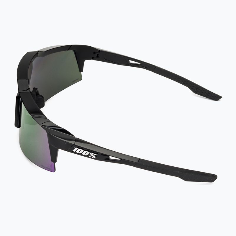 100% Speedcraft SL occhiali da sole neri lucidi/ iper polarizzati a specchio color lavanda 5