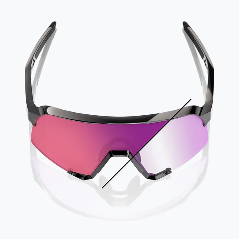 Occhiali da sole 100% S3 LE gloss black/purple flash mirror photochromic 3