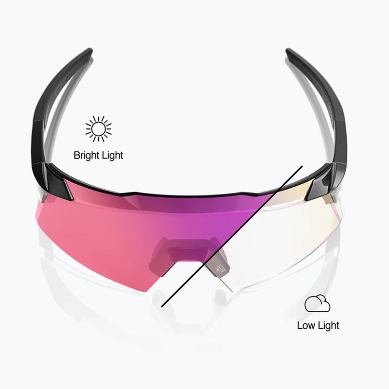 Occhiali da sole 100% Aerocraft gloss black/purple mirror photochromic 3