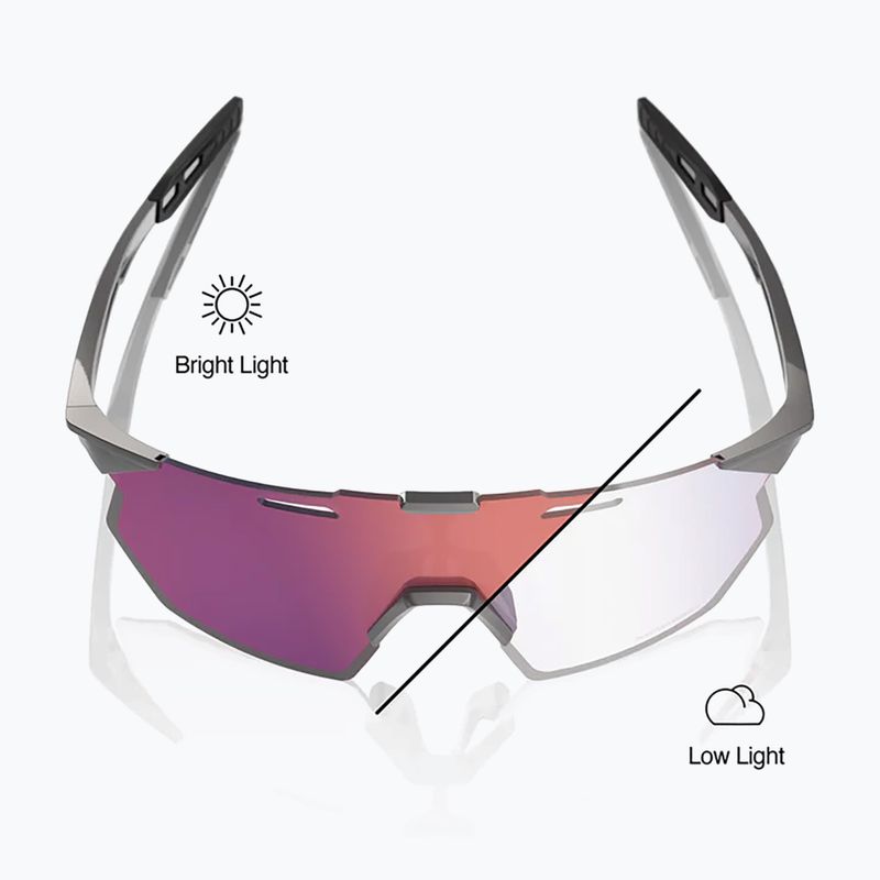 Occhiali da sole 100% Hypercraft SQ gloss light grey/rose gold mirror photochromic 3