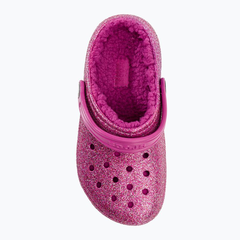 Crocs Classic Foderato Glitter Clog fucsia divertimento/multi infradito per bambini 7