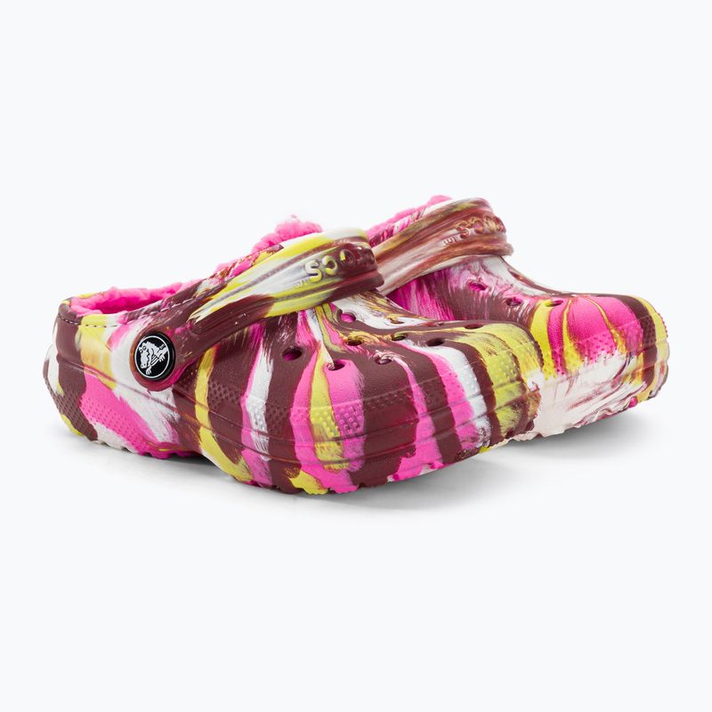 Crocs Classic Foderato Marbled Clog rosa elettrico/multi 207778 infradito per bambini 5