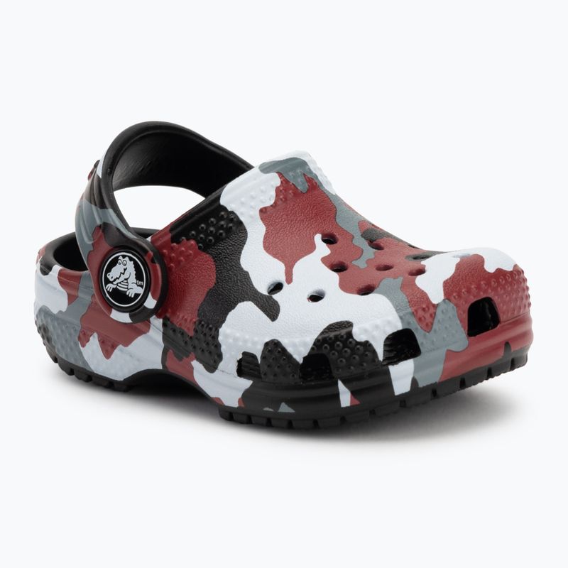 Crocs Classic Camo Clog Infradito bambino nero/rosso 2