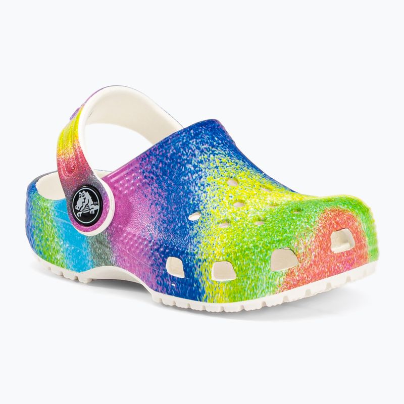 Crocs Classic Spray Dye Clog T bianco/multi infradito per bambini 2