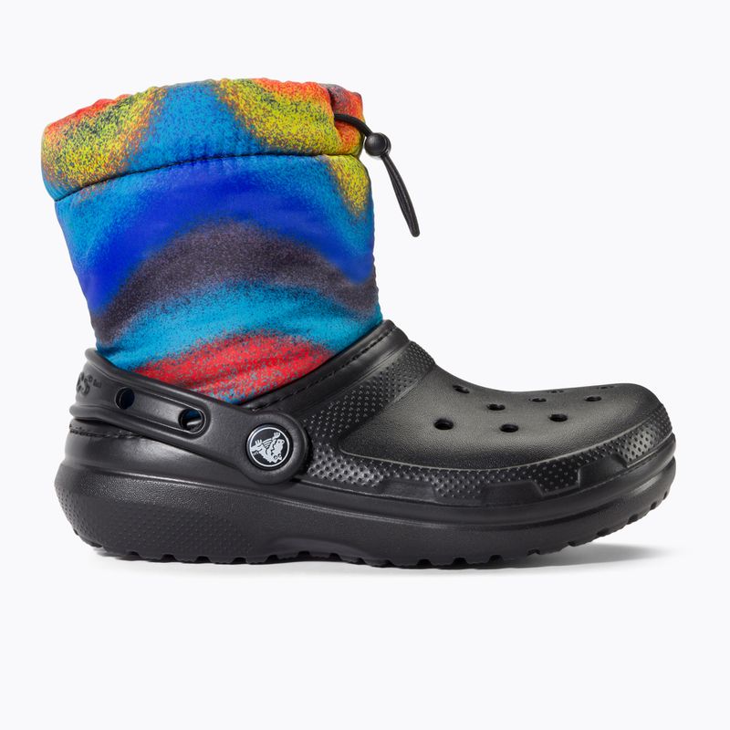 Crocs Classic foderato Spray Dye Boot Bambini stivali da neve nero/multi 2