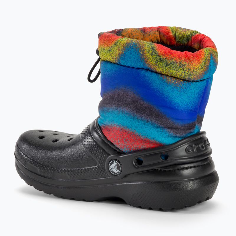 Crocs Classic foderato Spray Dye Boot Bambini stivali da neve nero/multi 3