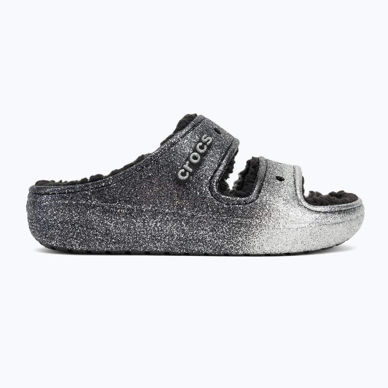 Crocs Classic Cozzzy Glitter Sandal nero/argento infradito 2