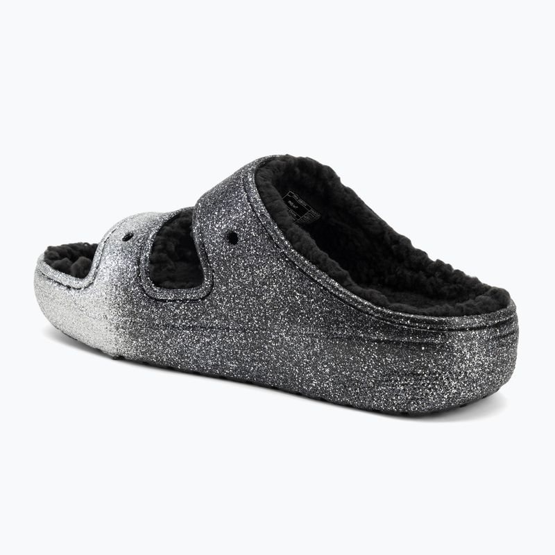 Crocs Classic Cozzzy Glitter Sandal nero/argento infradito 3